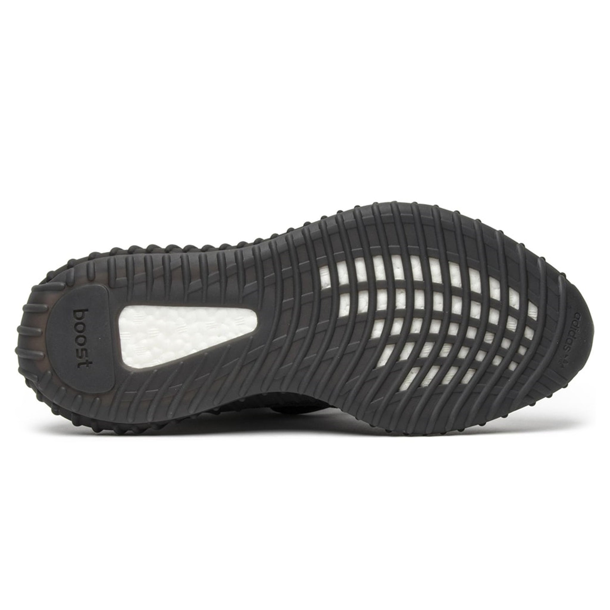 Sole view of Adidas Yeezy Boost 350 V2 Core Black White (Oreo) BY1604